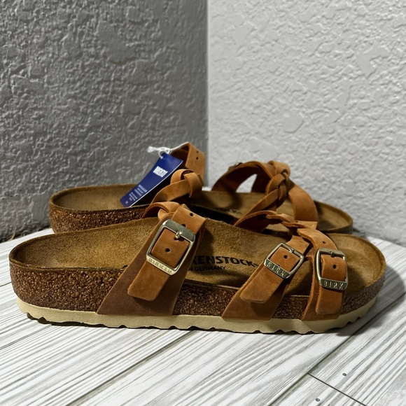 Birkenstock Franca braided cognac Tan Cross-Strap Sandals EU 37 women’s 6 mens 4 - Picture 3 of 11